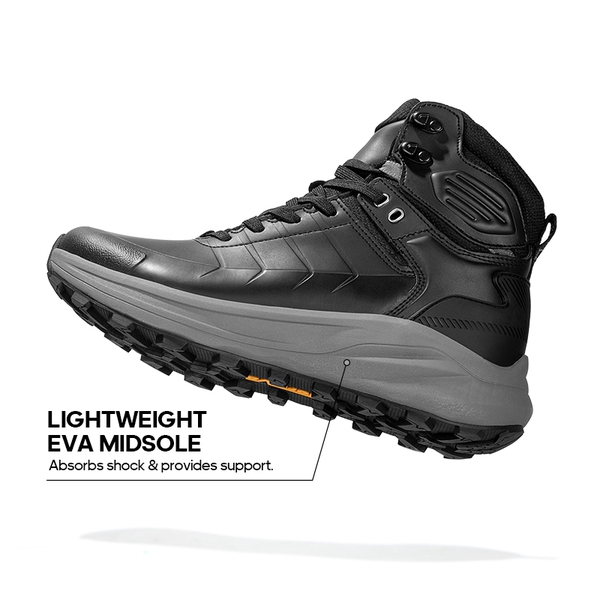 Men's Cap-Toe Waterproof Hiking Boots - BLACK - 2